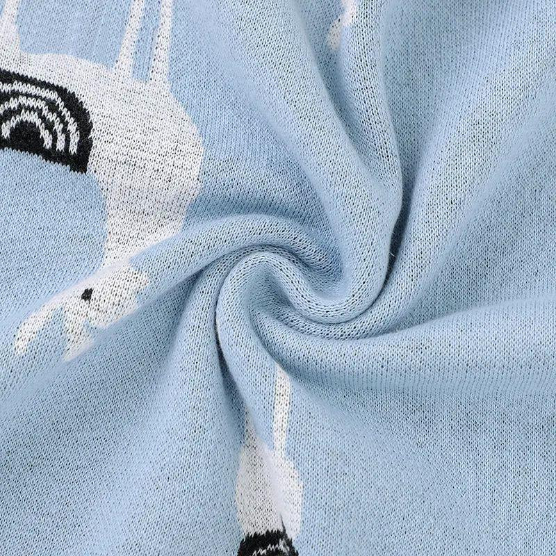 Плед Детский Lovely Svi Хлопок 80х100 см Вязаный Голубой Лама Киев - изображение 2