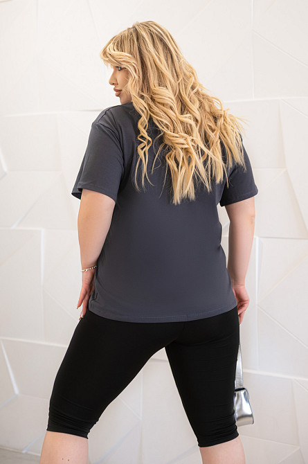 Базова жіноча футболка "Enkel" оптом | Норма і батал Графіт, 50-52 Київ - фото 2