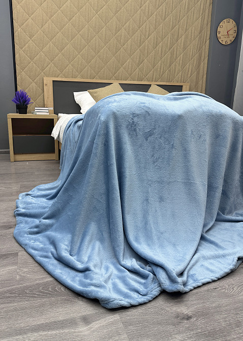 Плед-покривало Decorator WellSoft 150х210 см однотонний Блакитний (87-158) Київ - фото 8