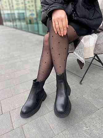 Edan Instruments Черевики жіночі EDAN чорні шкіра натуральна зима висота 15 см (5693) Коломия