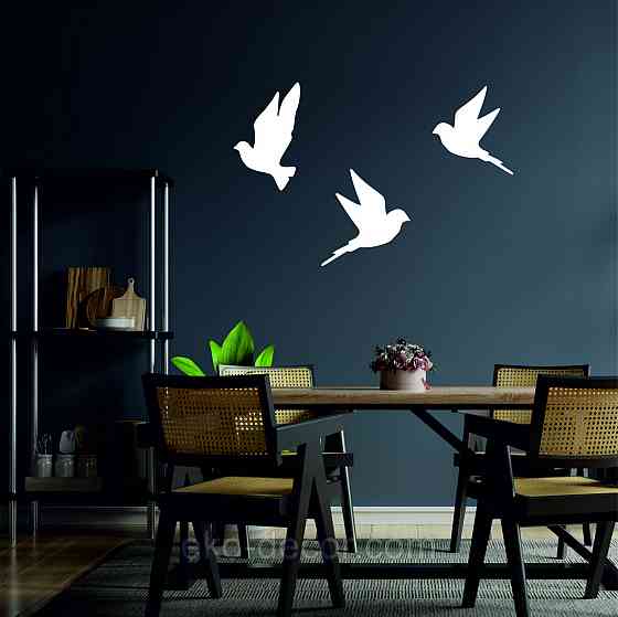 Декоративне настінне Панно «Пташка» Декор на стіну (ціна за 1 шт.) 30*16 см, Білий Київ