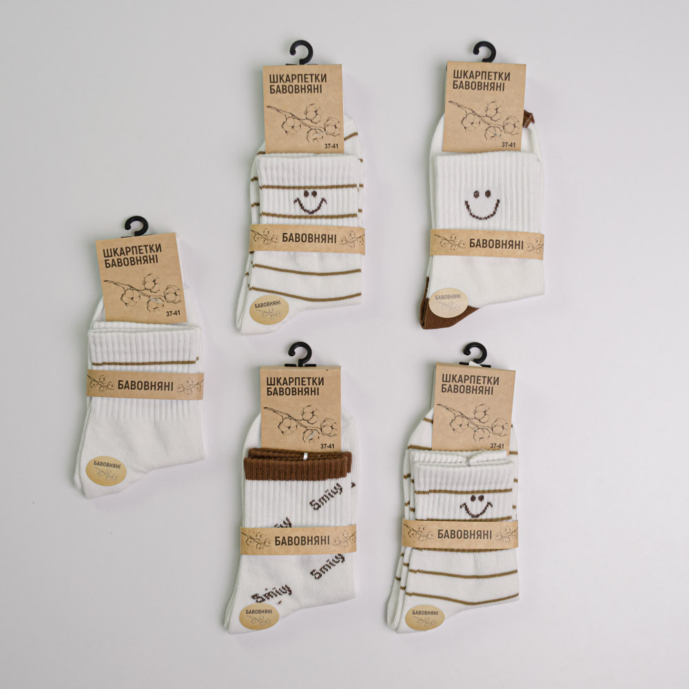Набір шкарпеток жіночіх бавовняних 10 пар Youstar 102 Середні 37-41 Білий Суми - фото 2