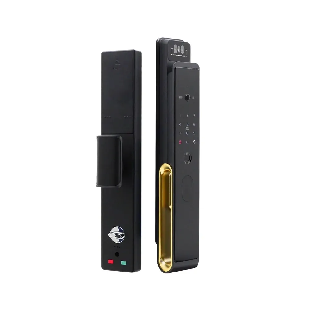 Замок біометричний автономний Trinix TRL-8802BTV Black з WiFi, розпізнаванням облич, зчитувачем відбитків пальців і карт Mifare Київ - фото 1