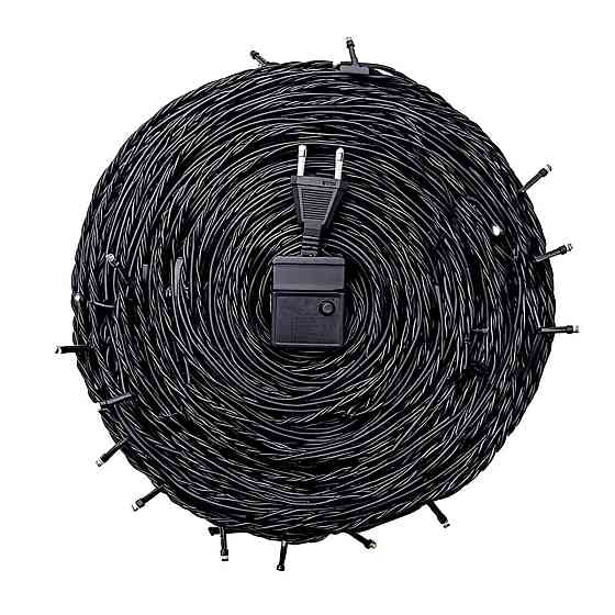 Гірлянда новорічна 22 м, 220 LED, чорний провід, біла Київ