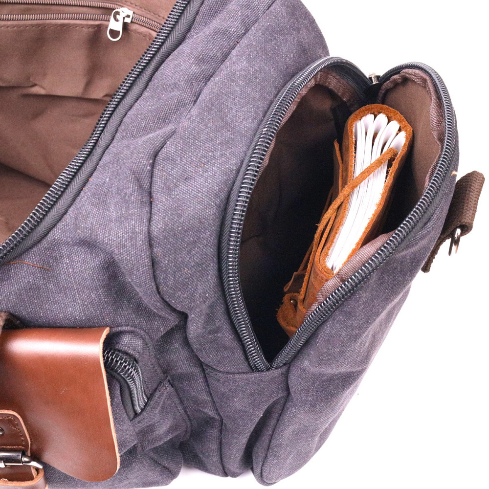 Велика дорожня сумка текстильна Чорна (Vintage) Київ - фото 2