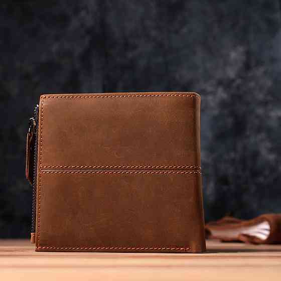 Практичный кошелек для мужчин из натуральной кожи 22856 Vintage Коричневый Киев