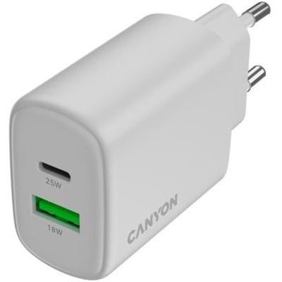 Зарядное устройство Canyon OnCharge 250 25W 1xPD 1xQC EU White (CNE-CHA250-21) Винница - изображение 4
