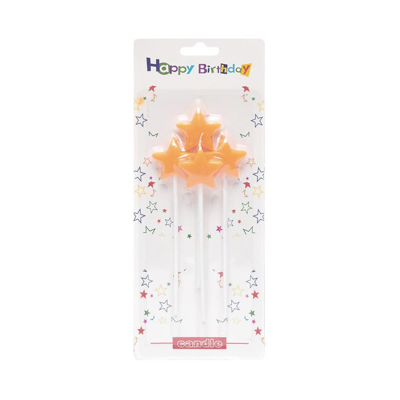 Набір свічок для торта "Зірочки" TL-1045(Peach) персиковий, 4 штуки Вінниця - фото 1