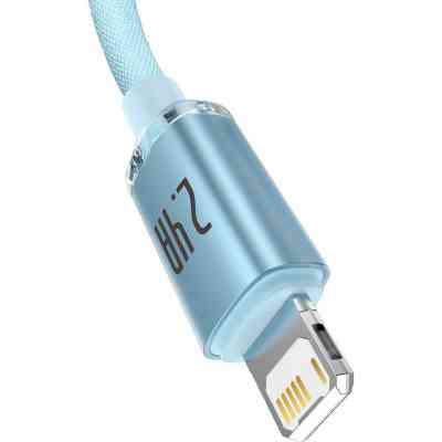 Дата кабель USB 2.0 AM to Lightning 2.0m 2.4A sky blue Baseus (CAJY001203) Вінниця