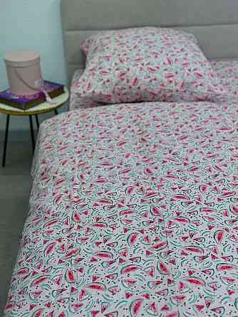 Підковдра Ecotton полуторна 147х210 см із натуральної бязі рожевого кольору з кавунами Коломыя