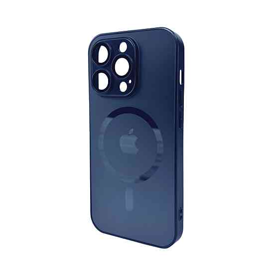 Чохол для смартфона AG Glass Matt Frame Color MagSafe Logo for Apple iPhone 15 Pro Navy Blue Киев