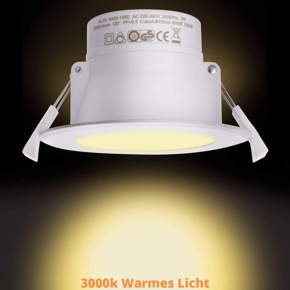 Вбудовані LED-прожектори Wowlite 8Вт, IP44: Набір з 5 шт., Ультратонкі, Димовані, 3000К (Уцінка) Київ - фото 5
