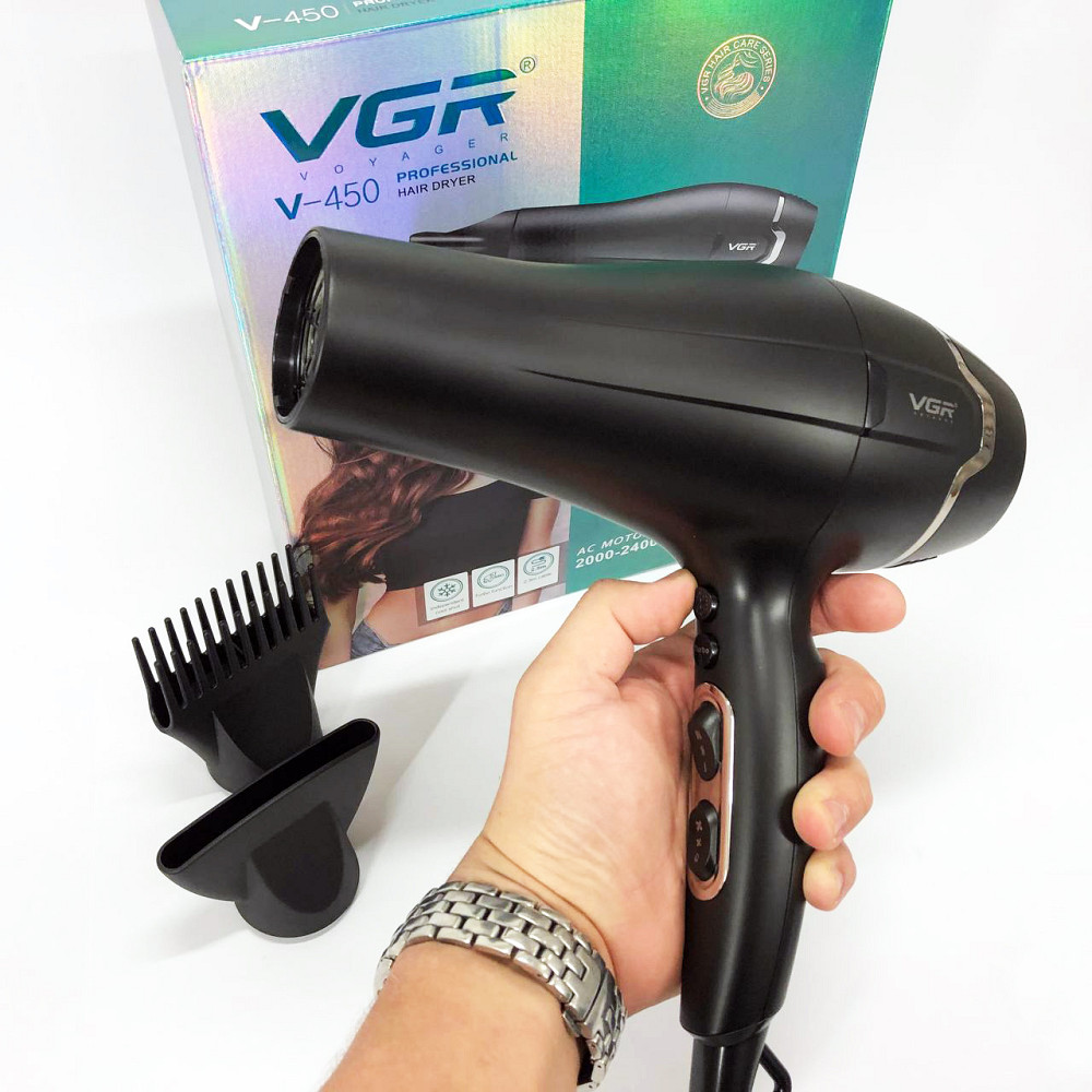 Фен для укладки прически VGR V-450, Фен с регулятором мощности и температуры Хороший для дома DU-71 Львов - изображение 2