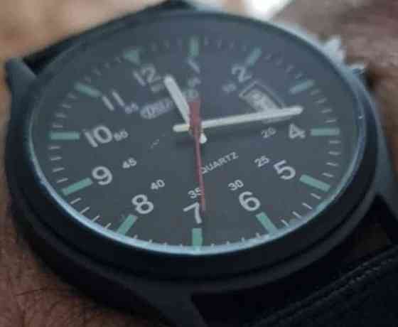 Модные мужские наручные часы с нейлоновым ремешком и календарем. Киев