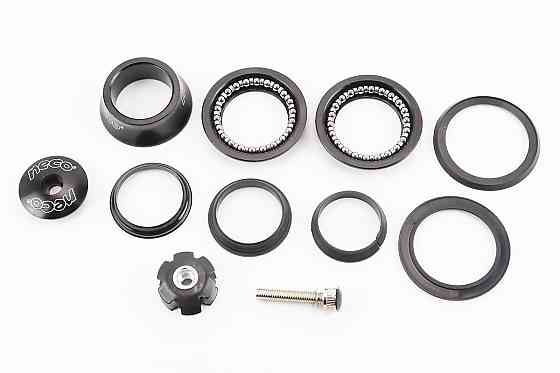 Кермова колонка 1-1/8" (44/28,6x44/30) безрізьбової вилки, напівінтегровані, висока, чорний H117DM Київ