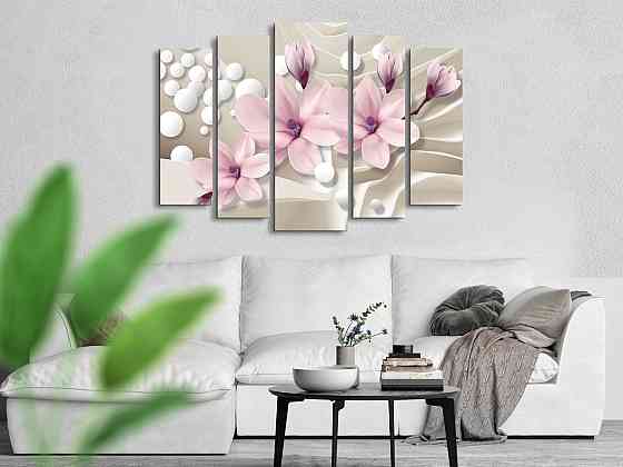 Модульна картина у вітальню / спальню Абстракція Квіти Магнолія Art-387_5 ( 80х118см ) Київ