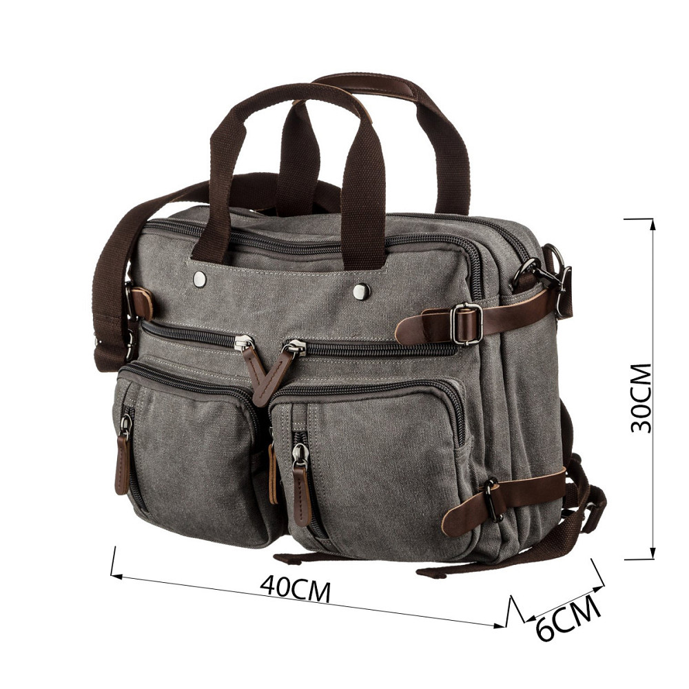 Сумка-трансоформер текстильна Сіра (Vintage) Київ - фото 8