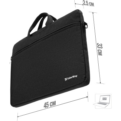Сумка для ноутбука ColorWay 17.3&quot; Casual Black (CW-LBC173-BK) Вінниця - фото 11