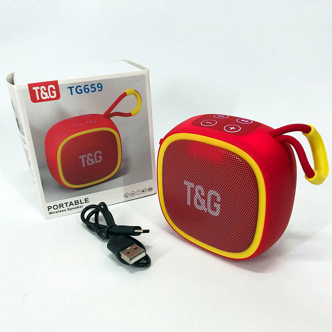 Аккумуляторная переносная колонка TG659, Громкая блютуз колонка, VU-535 Колонки дорожные Киев - изображение 1