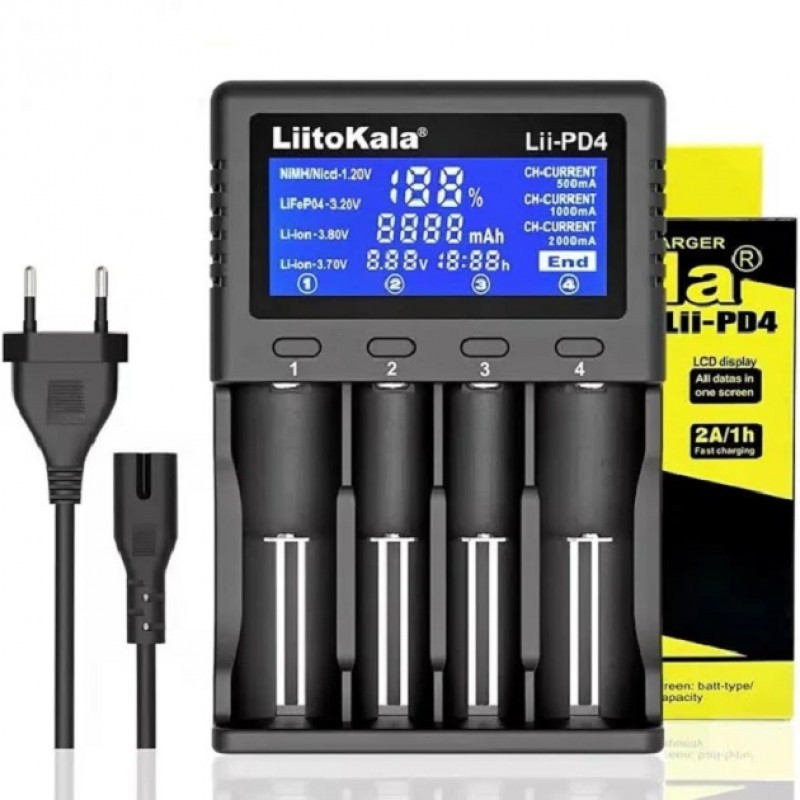 Универсальное зарядное устройство для LiitoKala Lii-PD4 Три уровня защиты, Выбор тока зарядки: 0,5A 1,0A 2,0A Одеса - фото 1