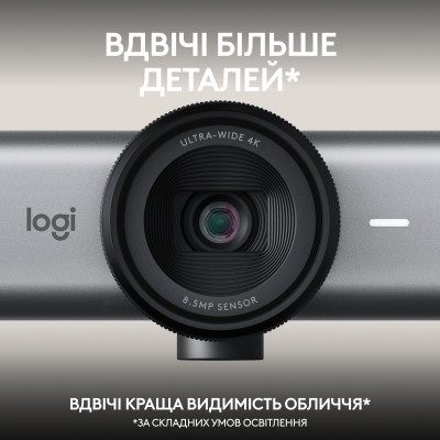 Веб-камера Logitech MX Brio 705 for Business 4K Graphite (960-001530) Винница - изображение 6
