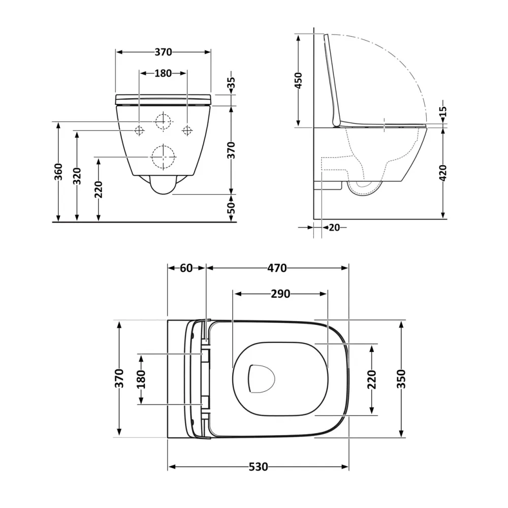 Унитаз подвесной Qtap Gemini безободковый с сиденьем Soft-close QT2533076EUQMB Киев - изображение 10