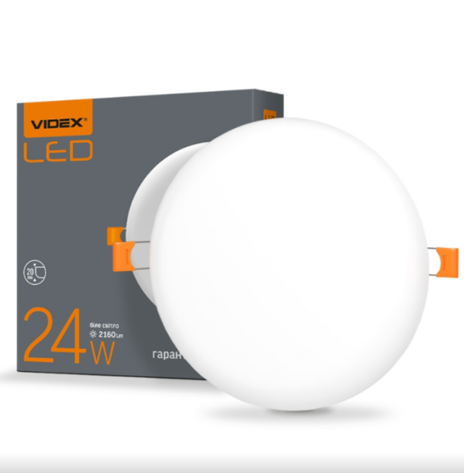 LED Світильник безрамковий круглий 24W 4100К 220V VL-DLFR-244 Videx Житомир - изображение 1