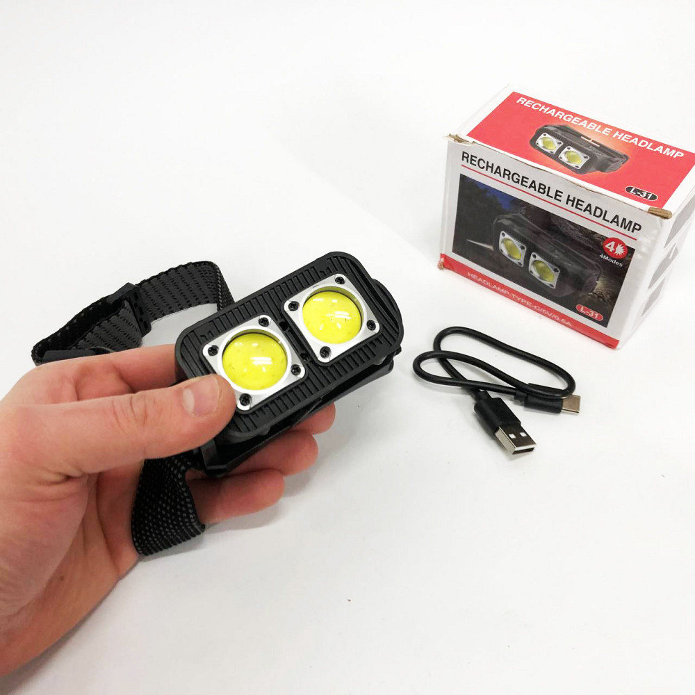 Налобний ліхтар для сто K372-2COB, Тактичний ліхтар з ремінцем для голови Налобний з лінзою OE-12 Львів - фото 7