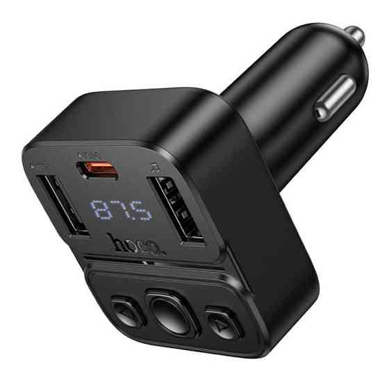 Автомобильное зарядное устройство с FM-модулятором HOCO E87 Delta 35W(1A1C) car BT FM transmitter Одесса