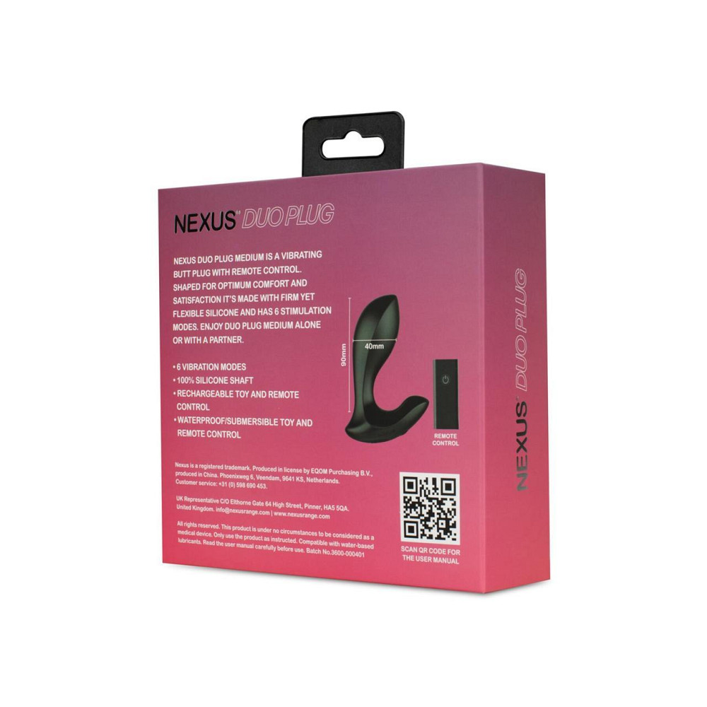 Анальная вибропробка Nexus DUO Plug Medium, пульт ДУ Sex Aura Киев - изображение 4