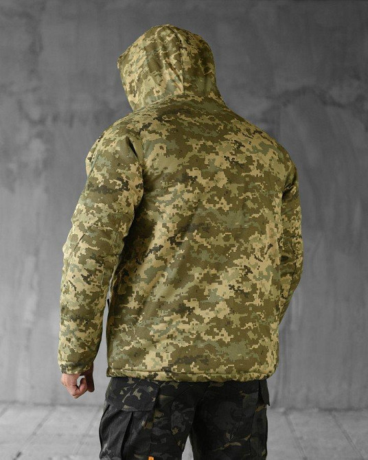 Тактическая куртка мужская пиксель бушлат теплая на подкладке держит тепло тела с капюшоном S Одесса - изображение 15
