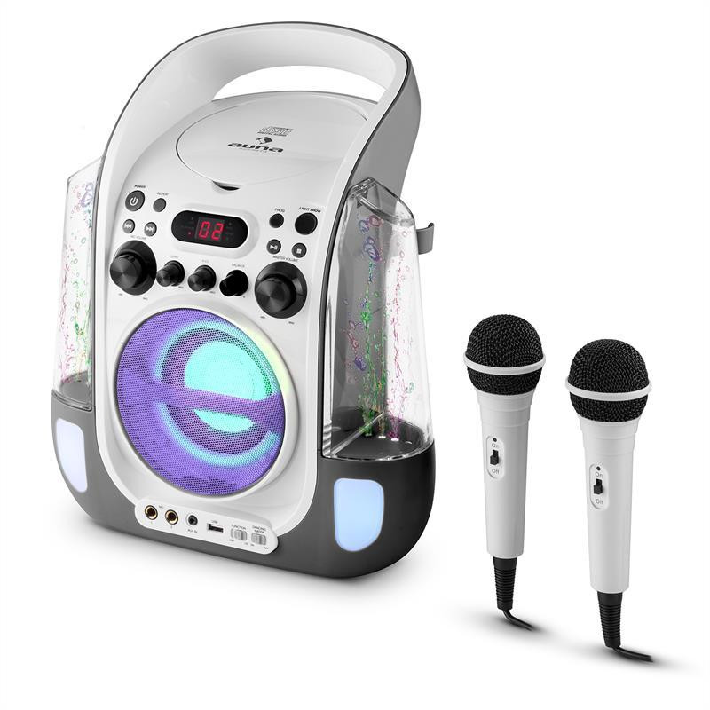 Караоке-система Kara Liquida CD USB MP3 водная струя LED 2 микрофона мобильный серый (Германия, читать Ровно - изображение 8