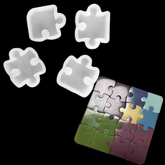 Молд из силикона Пазлы 4 штуки серый Киев