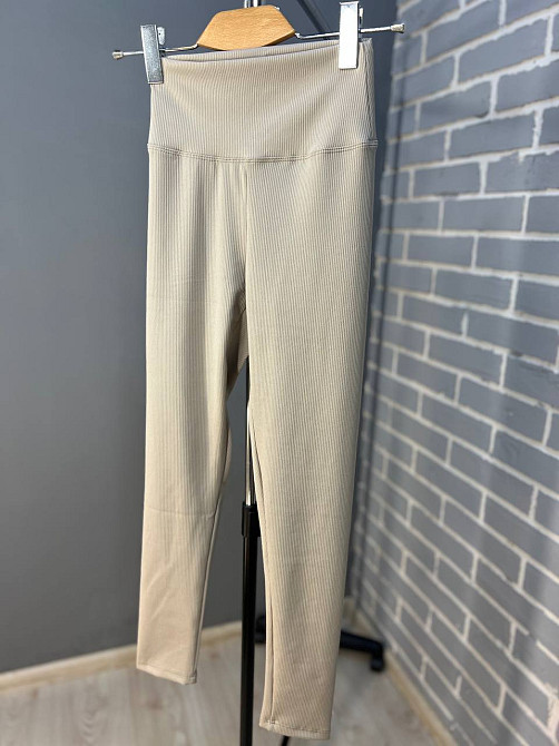 Лосины женские LADY HUREM 2247 рубчик широкий утягивающий пояс бежевые, бежевый, L Киев - изображение 7