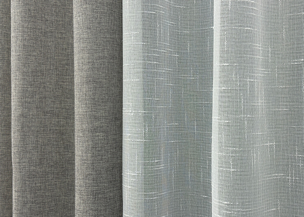 Комплект штор VR-Textil Лен Мешковина 150х270 2шт и Тюль 500х270 1016ш-115т Светло-серый с белым 71-026/4 Киев - изображение 6