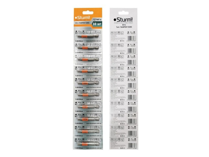 Биты S2 T-30x50 мм Tamper, 10шт (отрывная упаковка) Sturm 1274416 (читать описание) Ровно - изображение 1