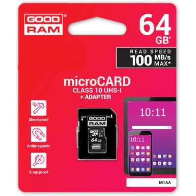 Карта пам&apos;яті Goodram 64GB microSDXC Class 10 (M1AA-0640R12) Вінниця