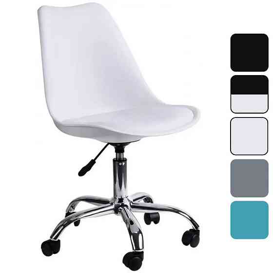 Кресло офисное компьютерное B-487 на колесиках рабочее для компьютера офиса дома Белый Киев