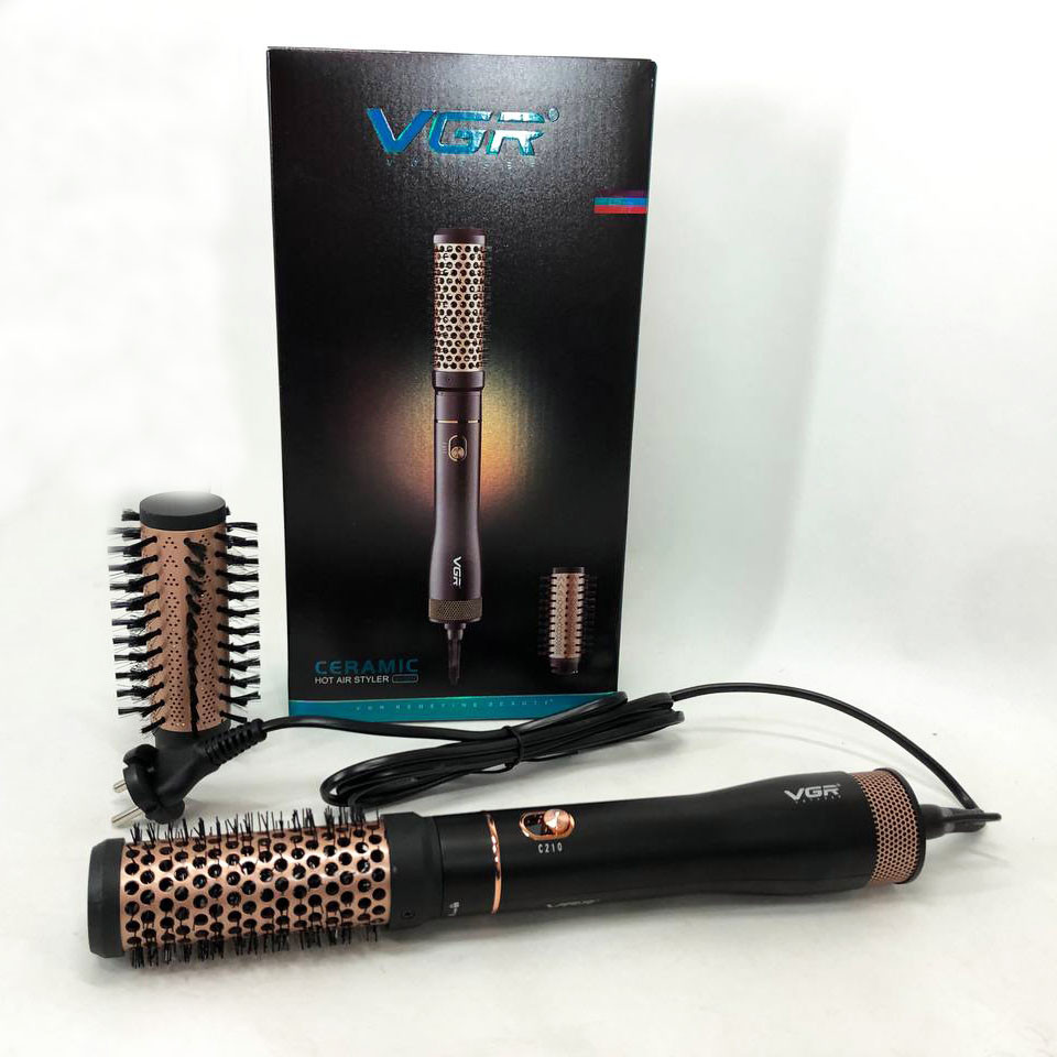 Фен-щітка для жінок з насадками VGR V-559, Фен-гребінець для сушіння, Хороший потужний фен PV-96 Львів - фото 5