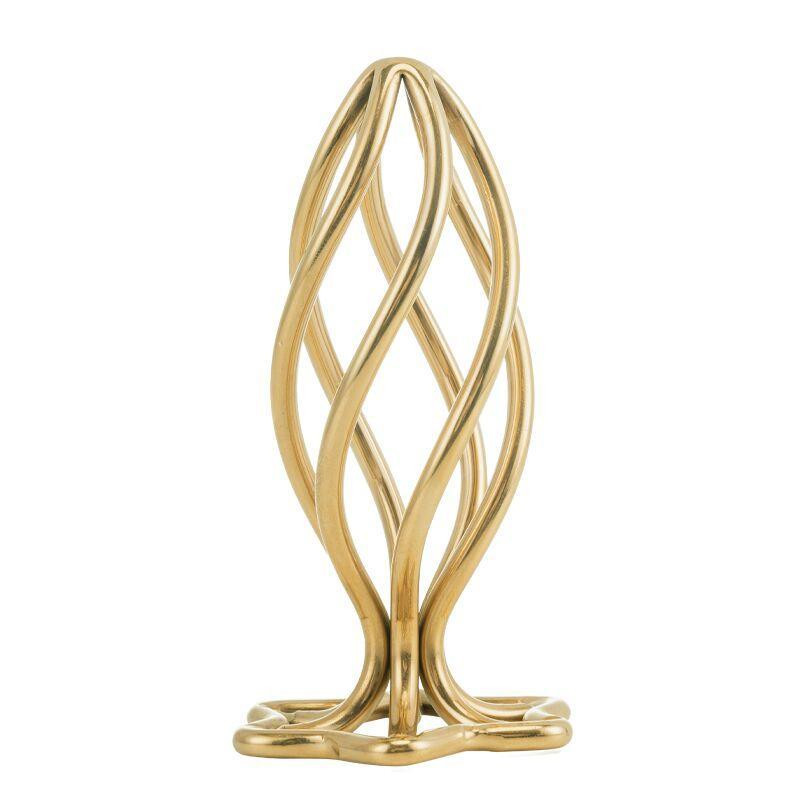 Анальна пробка LOCKINK SEVANDA Hollow Spiral Golden Metal Anal Plug — L size Sex Aura Київ - фото 1