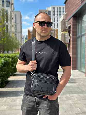 Чоловіча шкіряна барсетка з ручкою та ременем BEXHILL Київ