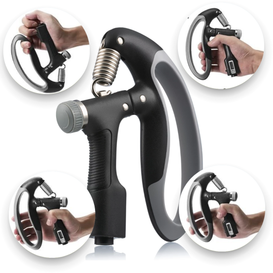 Еспандер регульований Gymtek 10-100кг з лічильником сіро-чорний Киев