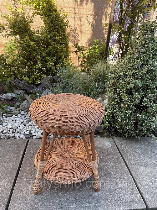 Стіл плетений круглий журнальний Київ - фото 8