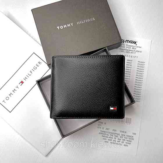 Мужской брендовый кожаный кошелек на магните TH (6607) Киев
