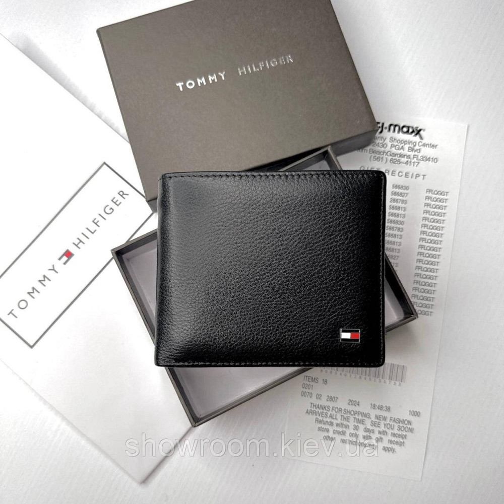 Мужской брендовый кожаный кошелек на магните TH (6607) Киев - изображение 1