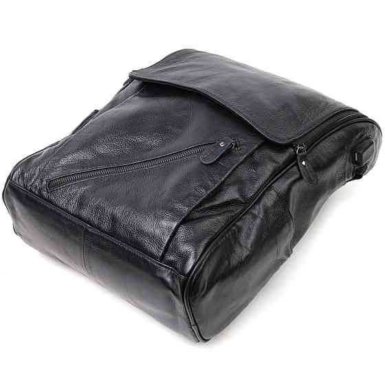 Вместительный рюкзак из натуральной кожи Vintage 22249 Черный Киев