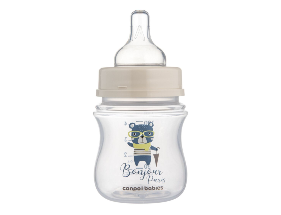 Бутылочка антиколиковая Canpol babies EasyStart 120 мл PP с широким горлом Bonjour Paris, синяя Кривой Рог