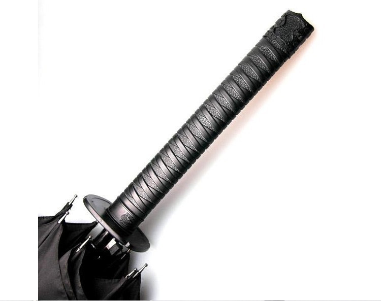 Зонт-ТРОСТЬ  Катана, с ЧЕРНОЙ ручкой, зонт меч самурая Оригинал 8 спиц! Кременчуг - изображение 3