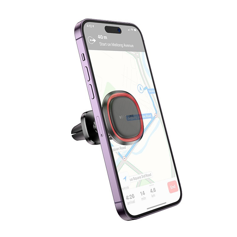 Автотримач для телефона BOROFONE BH124 Roman magnetic car holder (air outlet) Black and Red Одеса - фото 5