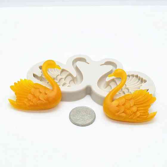 Молд силиконовый Лебеди 128 на 60 мм серый Киев